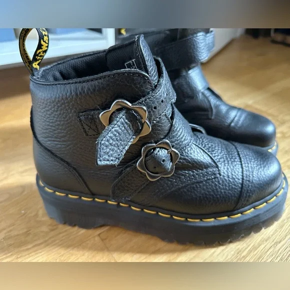 Dr. Martens Black Ankle Boots with Silver Accents - Picture 4 of 8